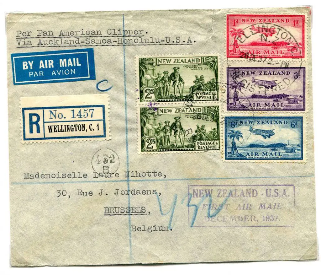 New Zealand 1938 (2nd Jan) New Zealand to USA ... Image 1++