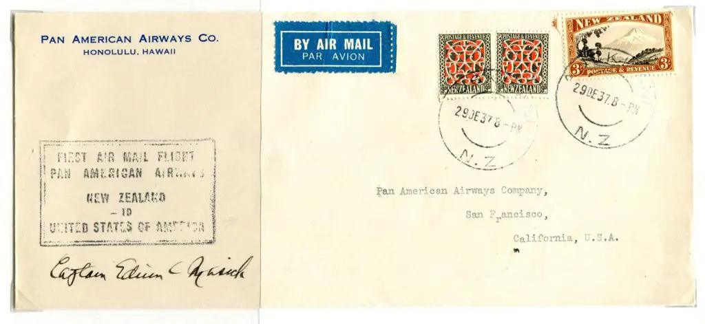 New Zealand 1938 (2nd Jan) New Zealand to Hawaii ... Image 1++