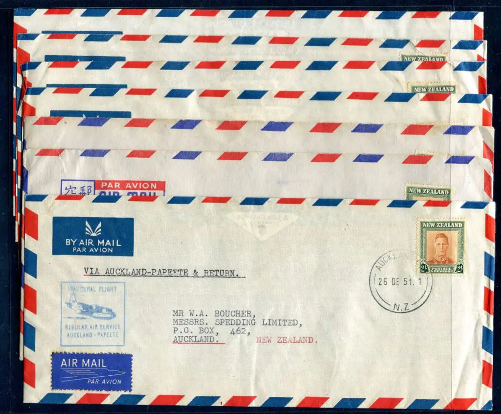 New Zealand 1951 (26th Dec) Auckland to Papeete & ... Image 1++