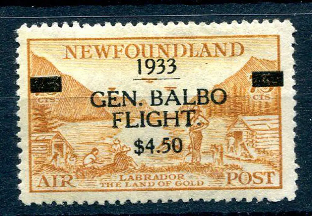 Newfoundland 1933 "Gen. Balbo Flight $4.50" ovpt ... Image 1++