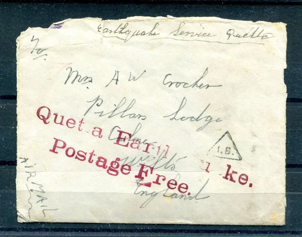 Pakistan 1935 "Earthquake Service Quetta Air Mail" ... Image 1++