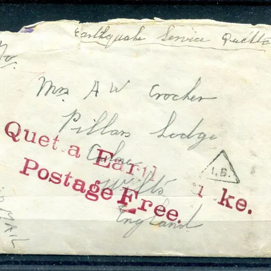 Pakistan 1935 "Earthquake Service Quetta Air Mail" ...