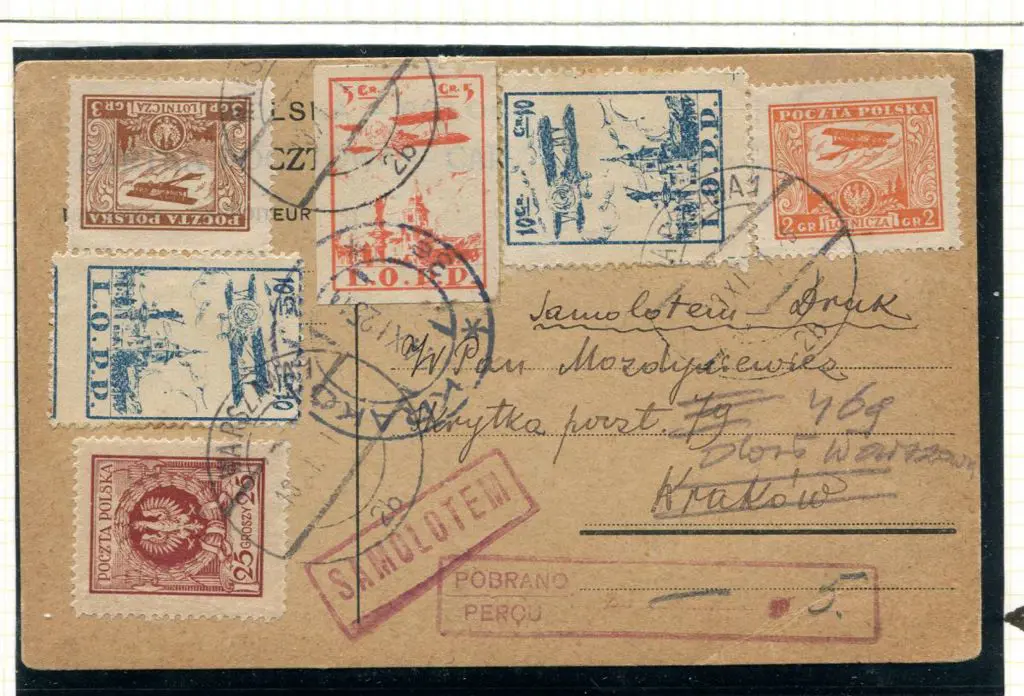 Poland 1925 (13th Nov) Warsaw to Krakow card with ... Image 1++