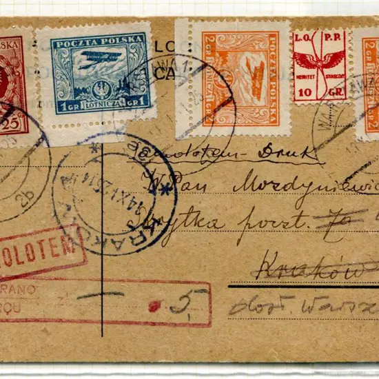 Poland 1925 (13th Nov) ditto. Franked with 1gr & ...
