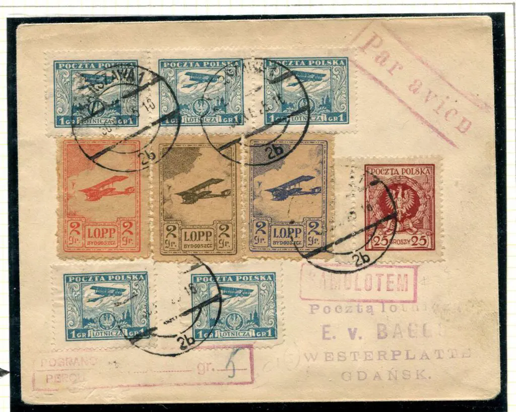 Poland 1925 (30th Nov) Warsaw to Gdansk bearing ... Image 1++