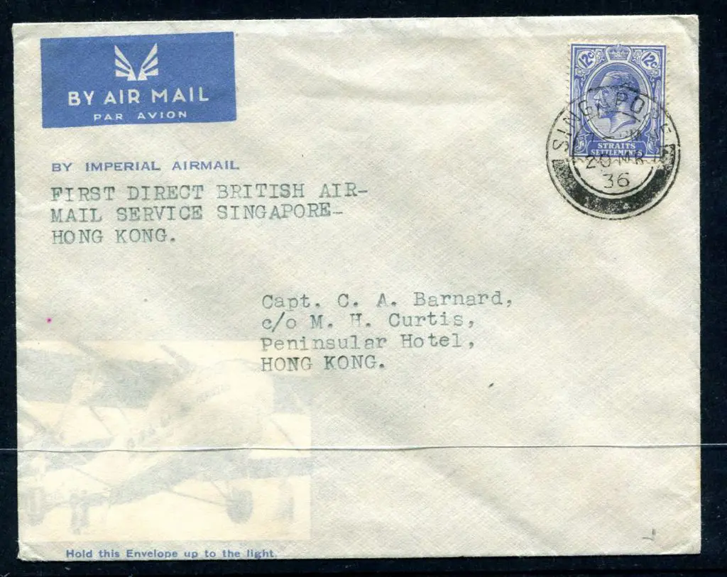 Singapore 1936 (20th Mar) Singapore to Hong Kong ... Image 1++