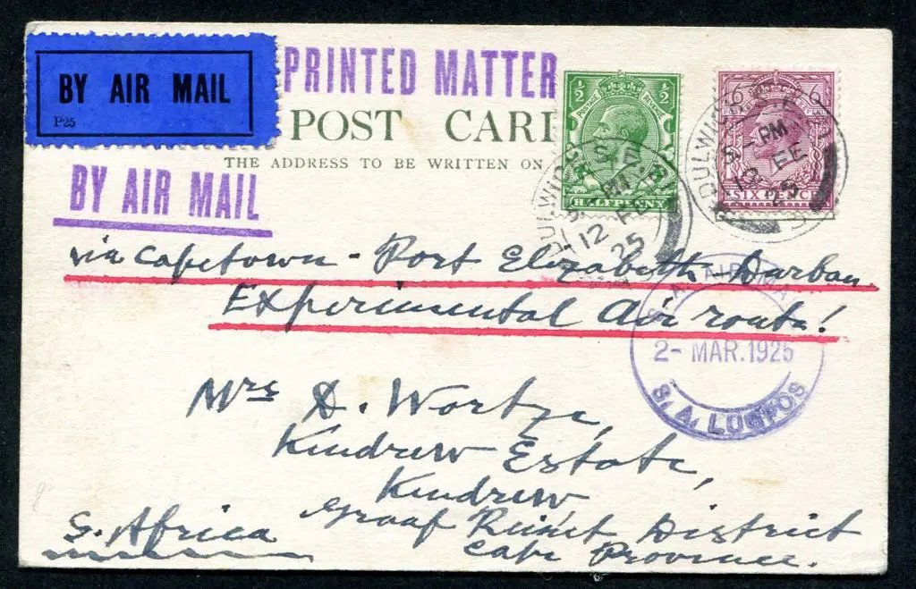 South Africa 1925 (2nd Mar) Capetown to Durban ... Image 1++