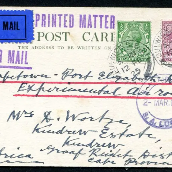 South Africa 1925 (2nd Mar) Capetown to Durban ...