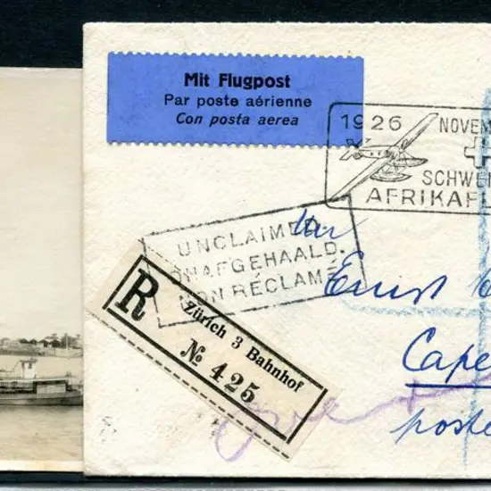 Switzerland 1926 (7th Dec) Switzerland to South ...