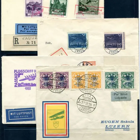 Switzerland 1928 (27th July) incoming covers from ...
