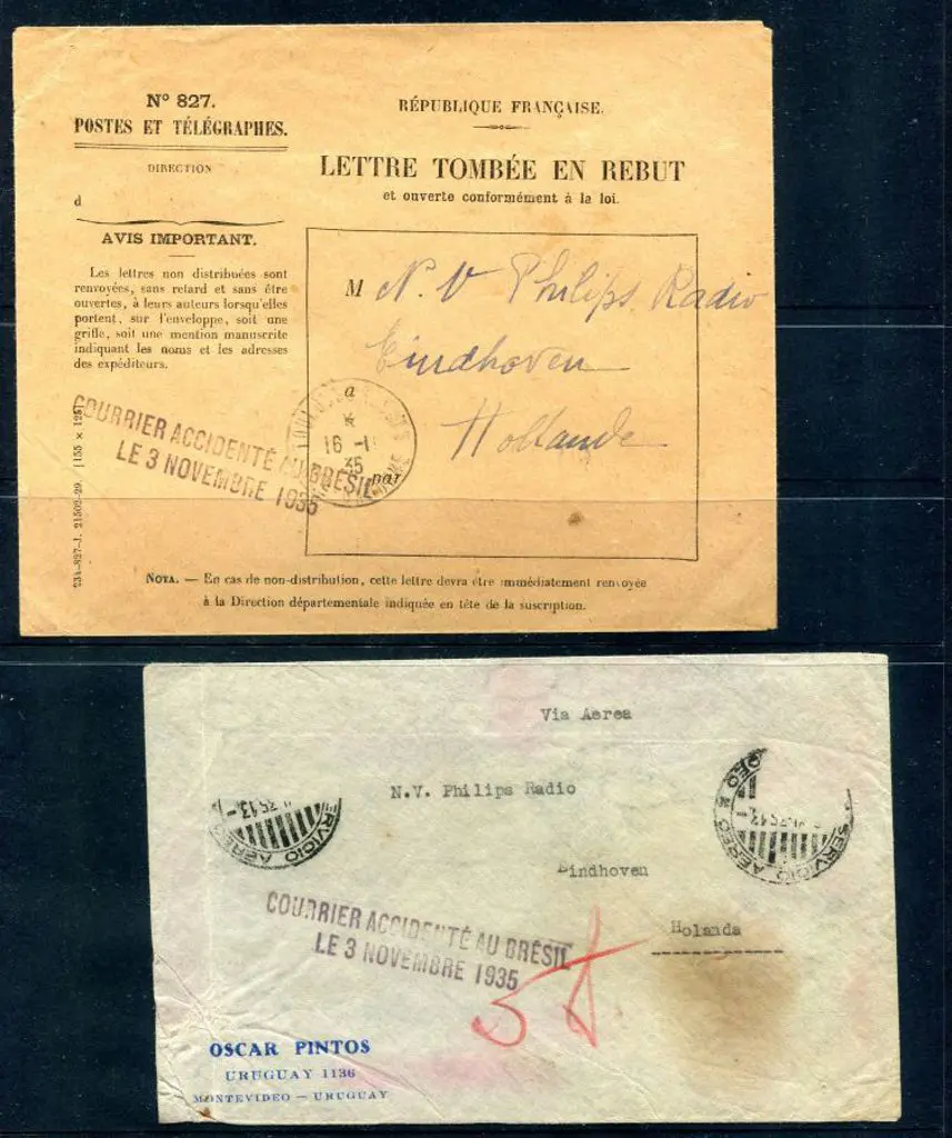 Uruguay 1935 (3rd Nov) Crash cover with ... Image 1++