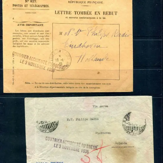 Uruguay 1935 (3rd Nov) Crash cover with ...