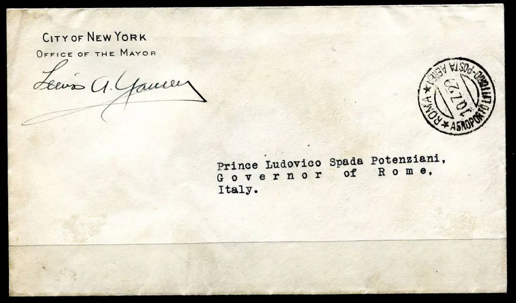 USA 1929 (July) USA to Spain to Italy stampless ... Image 1++