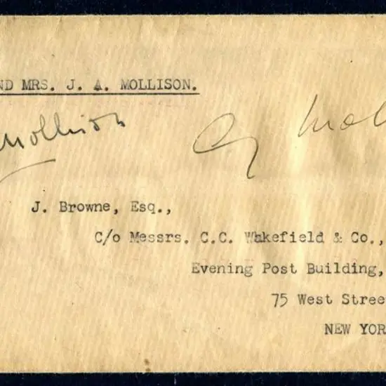 USA 1933 (22nd July) England to USA stampless ...