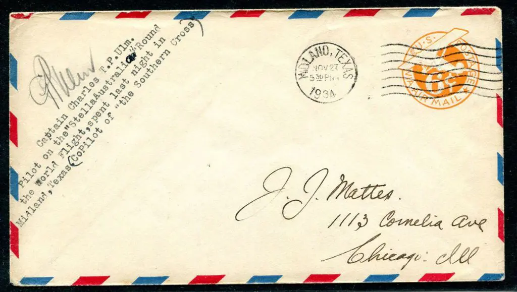 USA 1934 (24th Nov) Chicago to Midland, Texas 6¢ ... Image 1++