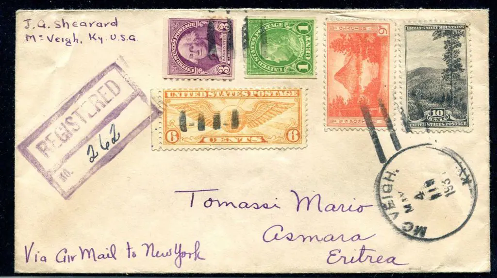 USA 1936 (4th May) Registered Airmail cover to ... Image 1++