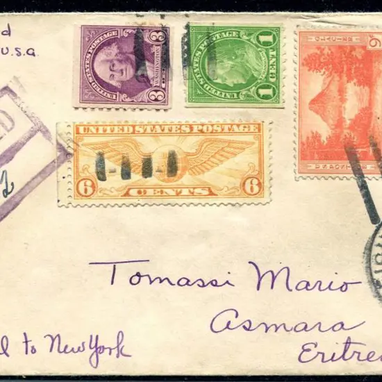 USA 1936 (4th May) Registered Airmail cover to ...