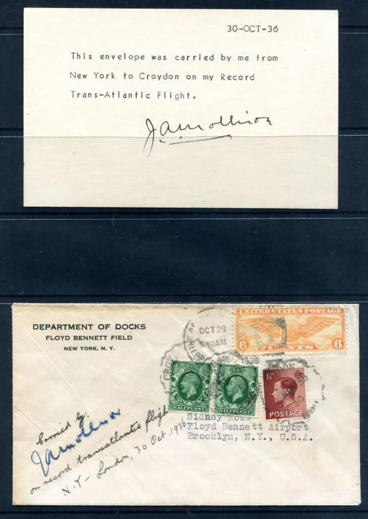 USA 1936 (30th Oct) New York to London cover ... Image 1++