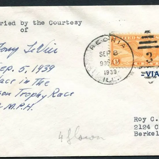 USA 1939 (8th Sept) Peoria, Illinois to Berkeley, ...