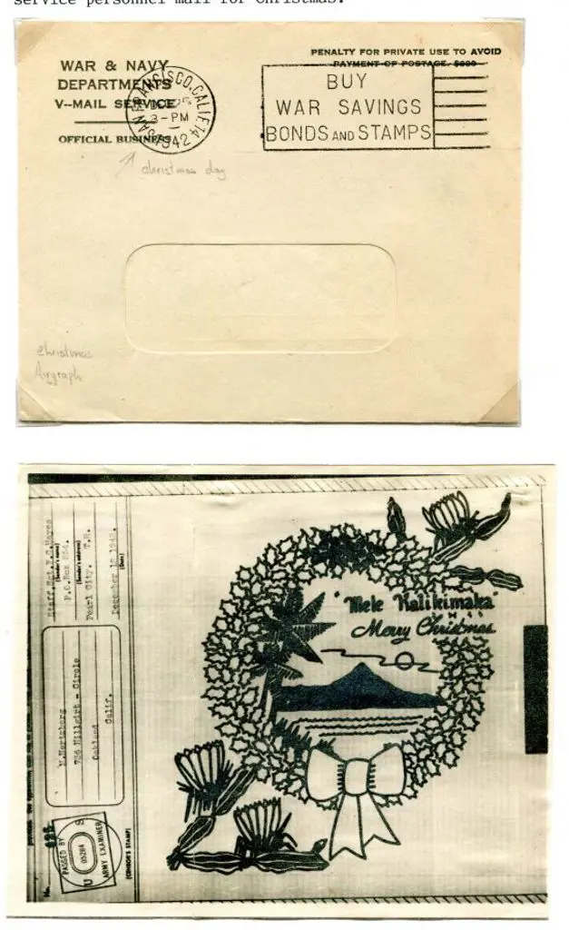 USA 1942 (25th Dec) Christmas Airgraph & ... Image 1++
