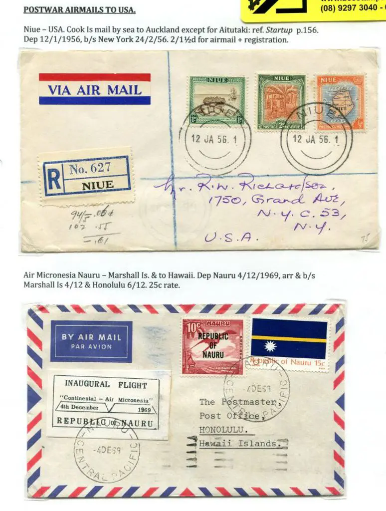 USA 1956 (12th Jan) Incoming airmail cover from ... Image 1++