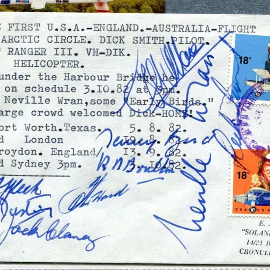 USA 1982 (5th Aug) USA to England & Australia on ...