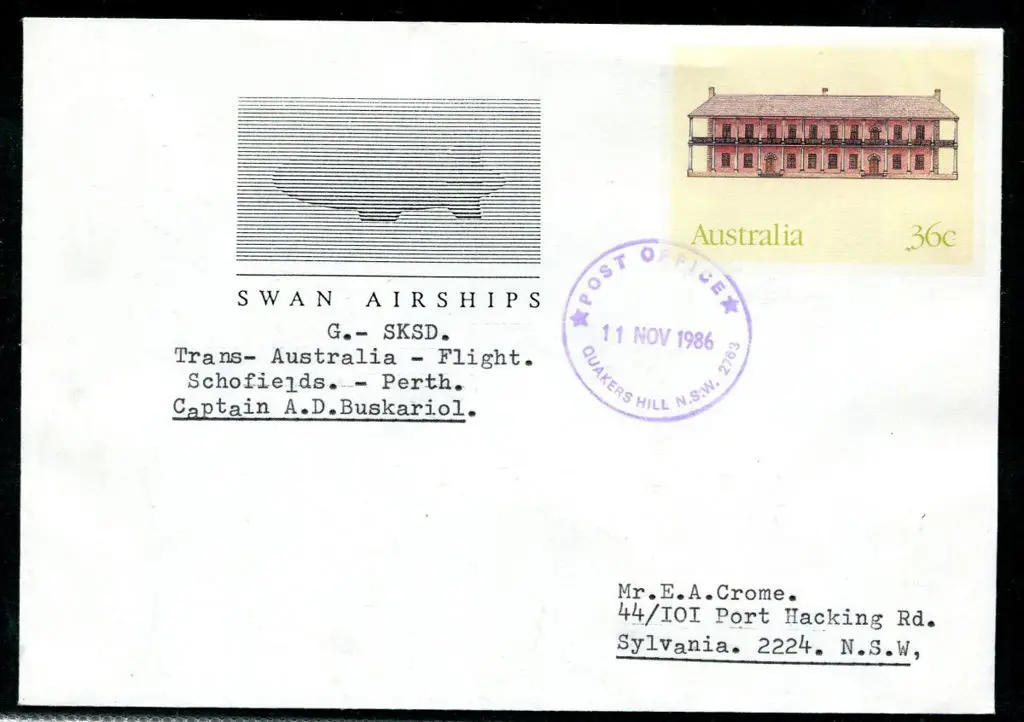 1986 (11th Nov) Alan Bonds Swan Airship ... Image 1++
