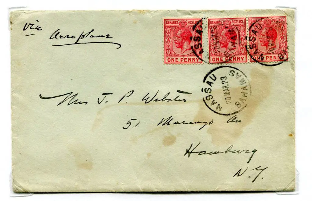 1923 (20th Mar) Nassau, Bahamas to New York by ... Image 1++