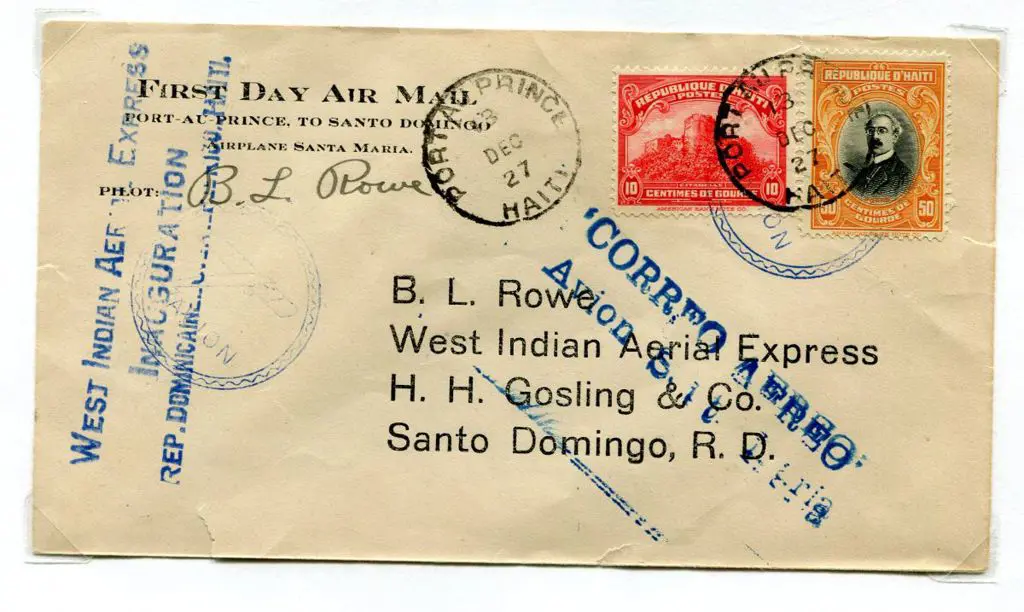 1927 (13th Dec) Port au Prince, Haiti to Santo ... Image 1++