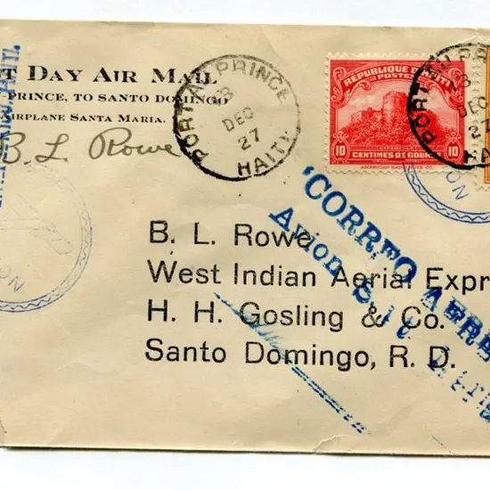 1927 (13th Dec) Port au Prince, Haiti to Santo ...