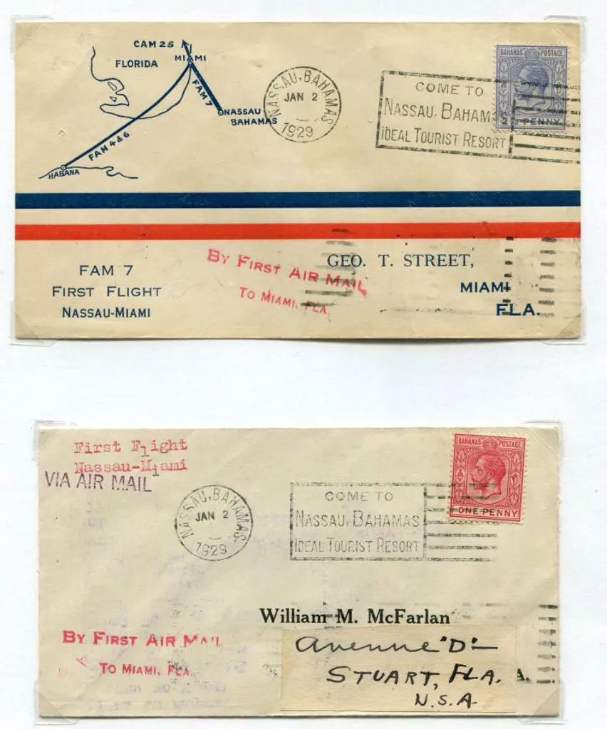 1929 (2nd Jan) Nassau to Miami first return flight ... Image 1++