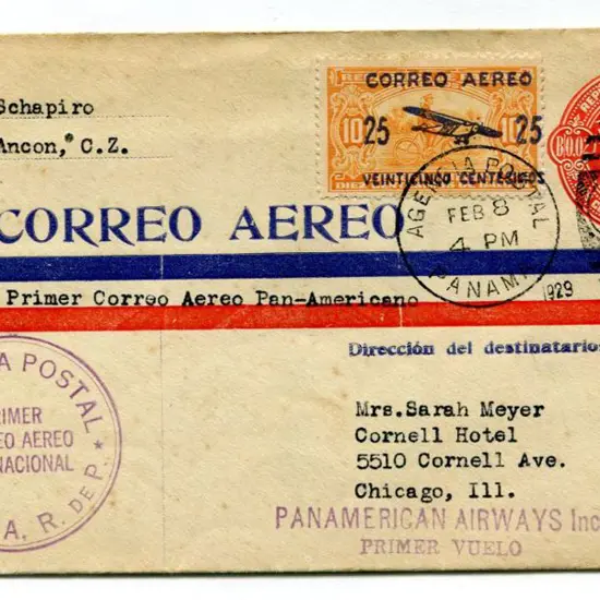 1929 (8th Feb) First Return Flight from Cristobal, ...