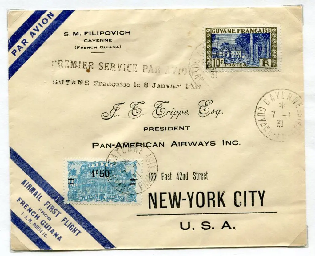 1931 (8th Jan) First Air Mail Service from French ... Image 1++