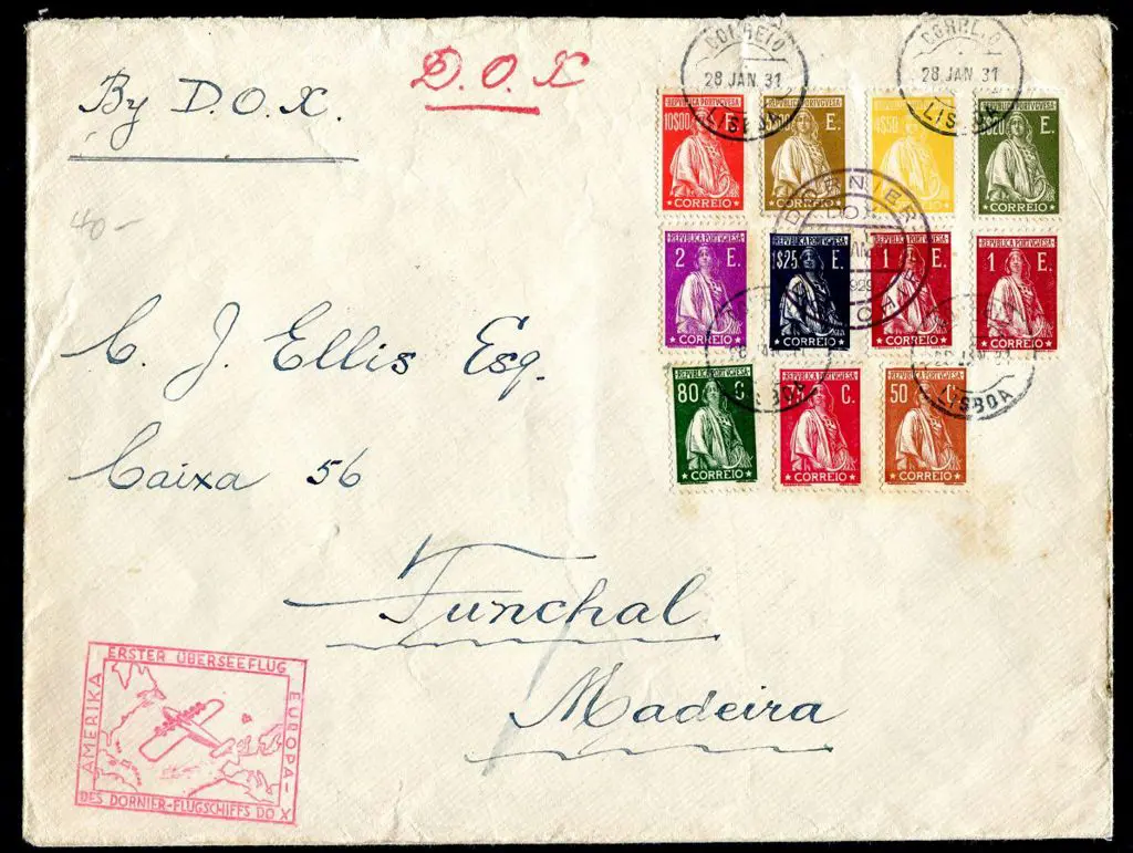 1931 (28th Jan) Portugal to Madeira Dornier DO-X ... Image 1++