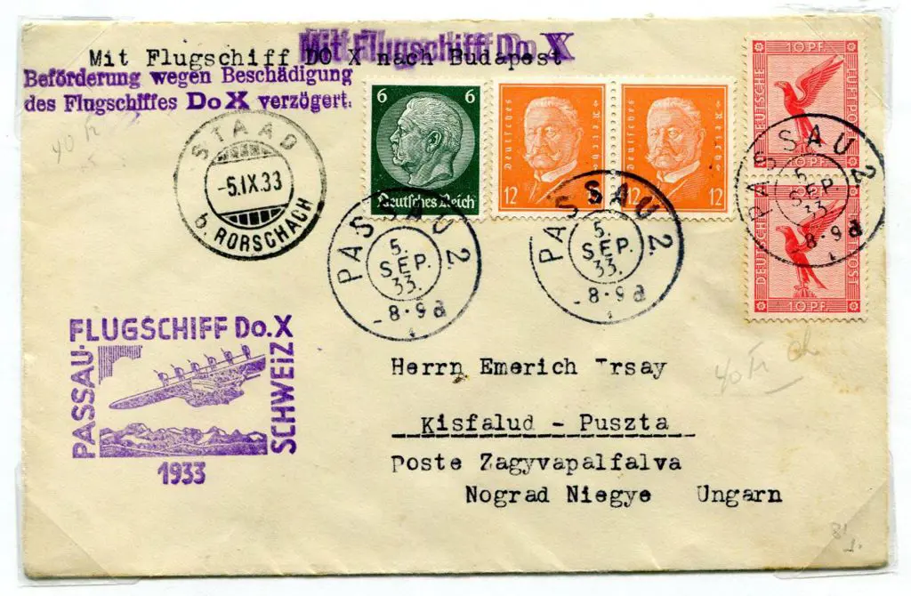 1933 (5th Sept) Passau to Altenrhein last flight ... Image 1++