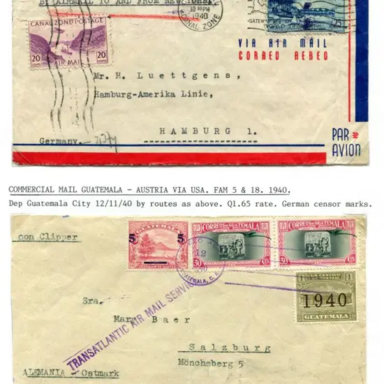 1940 (27th Aug & 12th Nov)) Commercial mail covers ...