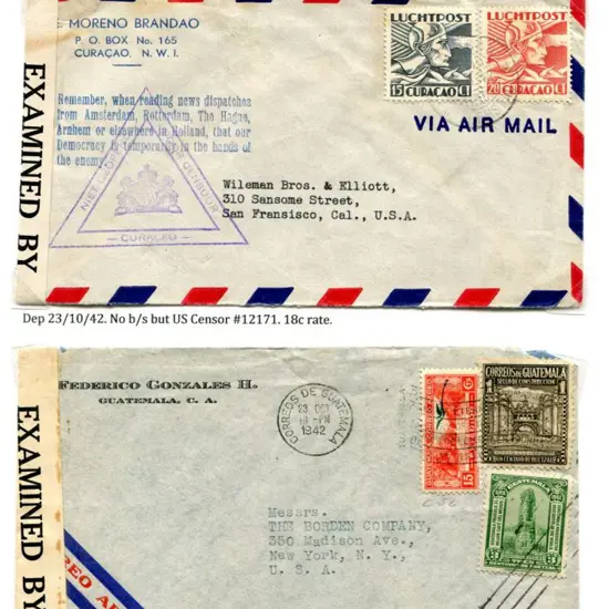 1942 (23rd Nov) FAM 6 & 10 inwards commercial mail ...