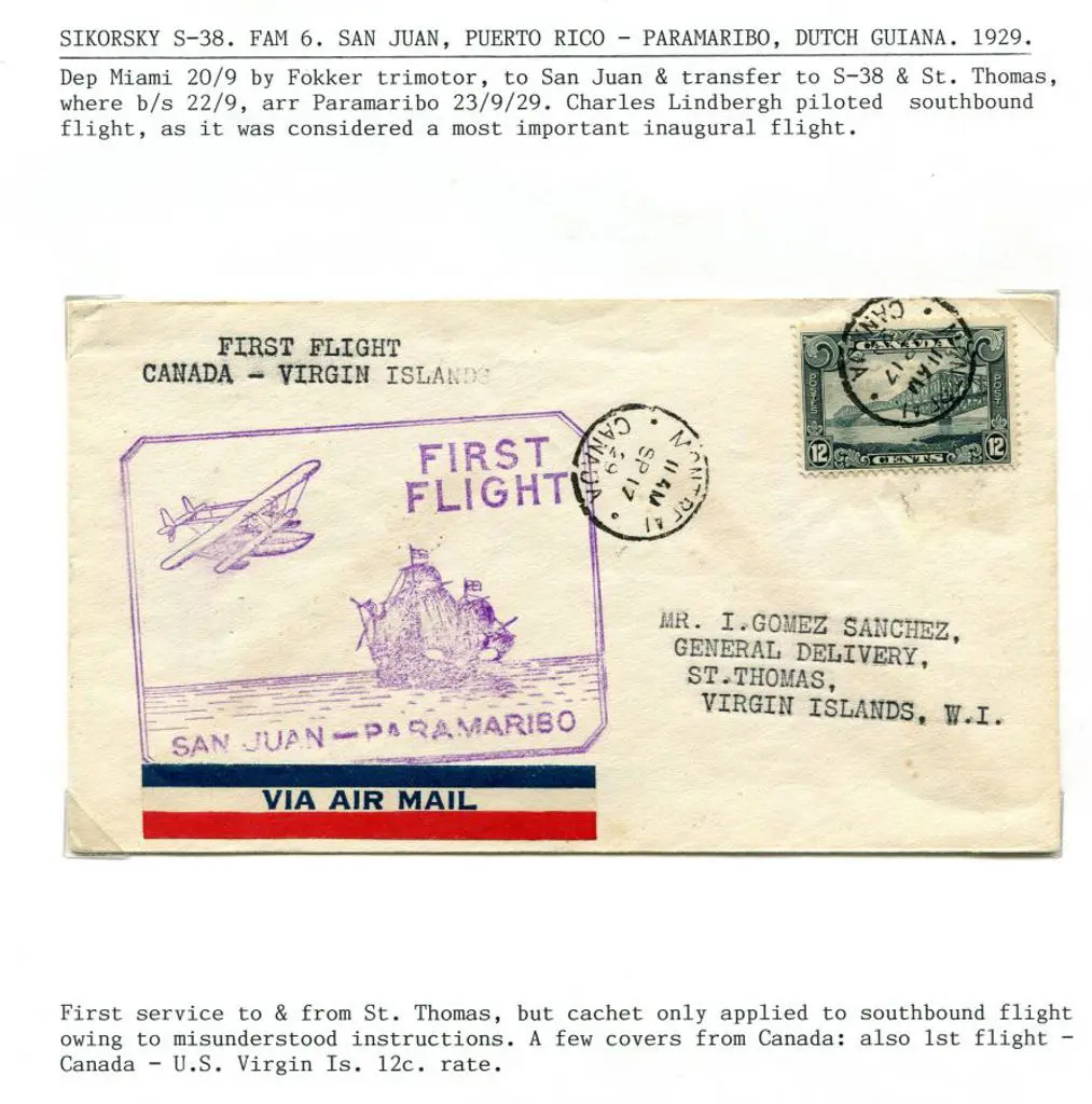 1929 (17th Sept) San Juan to Paramaribo ex Canada ... Image 1++
