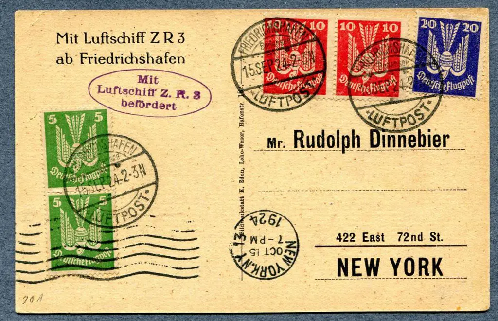 1924 (15th Sept) First Zeppelin flight to New York ... Image 1++