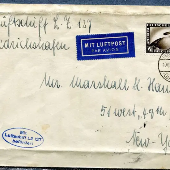 1928 (11th Aug) Friedrichshafen (Bodensee) to New ...