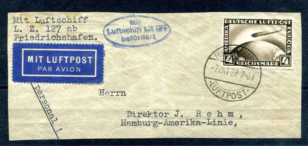 1928 (7th Oct) Friedrichshafen (Bodensee) to New ... Image 1++