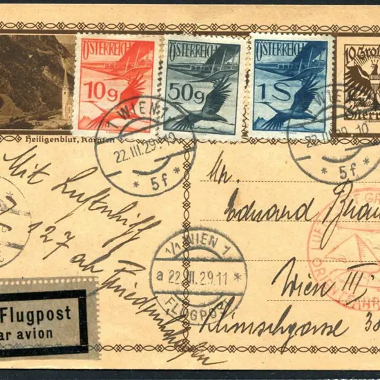 1929 (22nd Mar) Orient Flight 10g uprated Austria ...