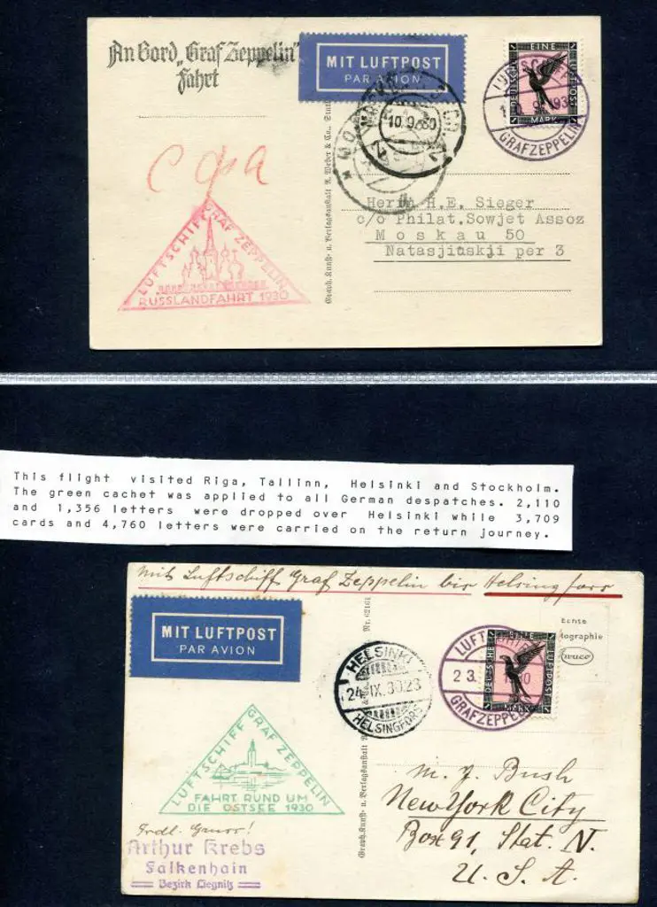 1930 (23rd July & 10th Sept) Two Graf Zeppelin ... Image 1++
