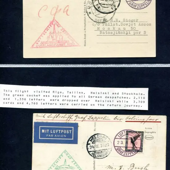1930 (23rd July & 10th Sept) Two Graf Zeppelin ...