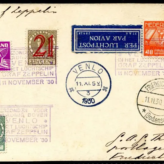 1930 (11th Nov) Graff Zeppelin Venlo to ...
