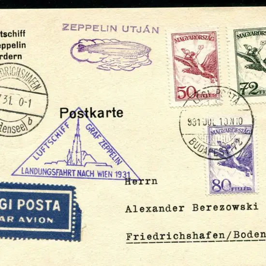 1931 (12th July) "Austria Flight" card with ...
