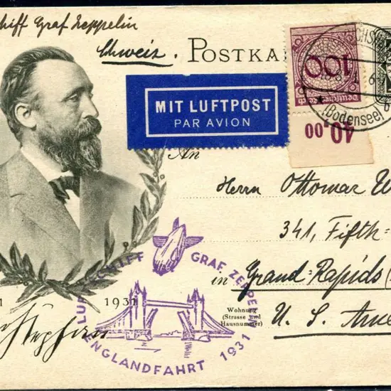 1931 (18th Aug) "Englandfahrt" Stephan 8pf ...