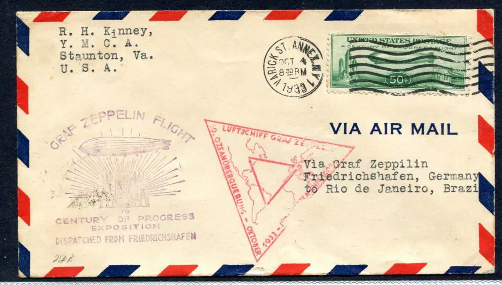 1933 (4th Oct) "Graff Zeppelin Flight to Century ... Image 1++