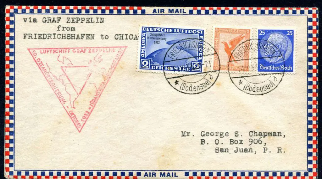 1933 (14th Oct) Friedrichshafen to Chicago, USA ... Image 1++