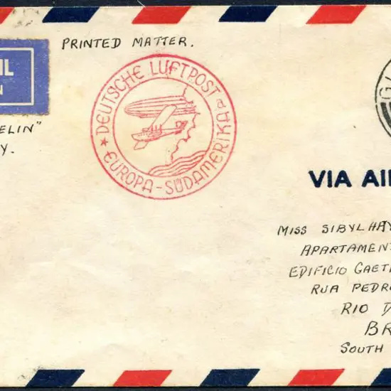 1935 (5th Apr) Glasgow to Rio de Janeiro via ...